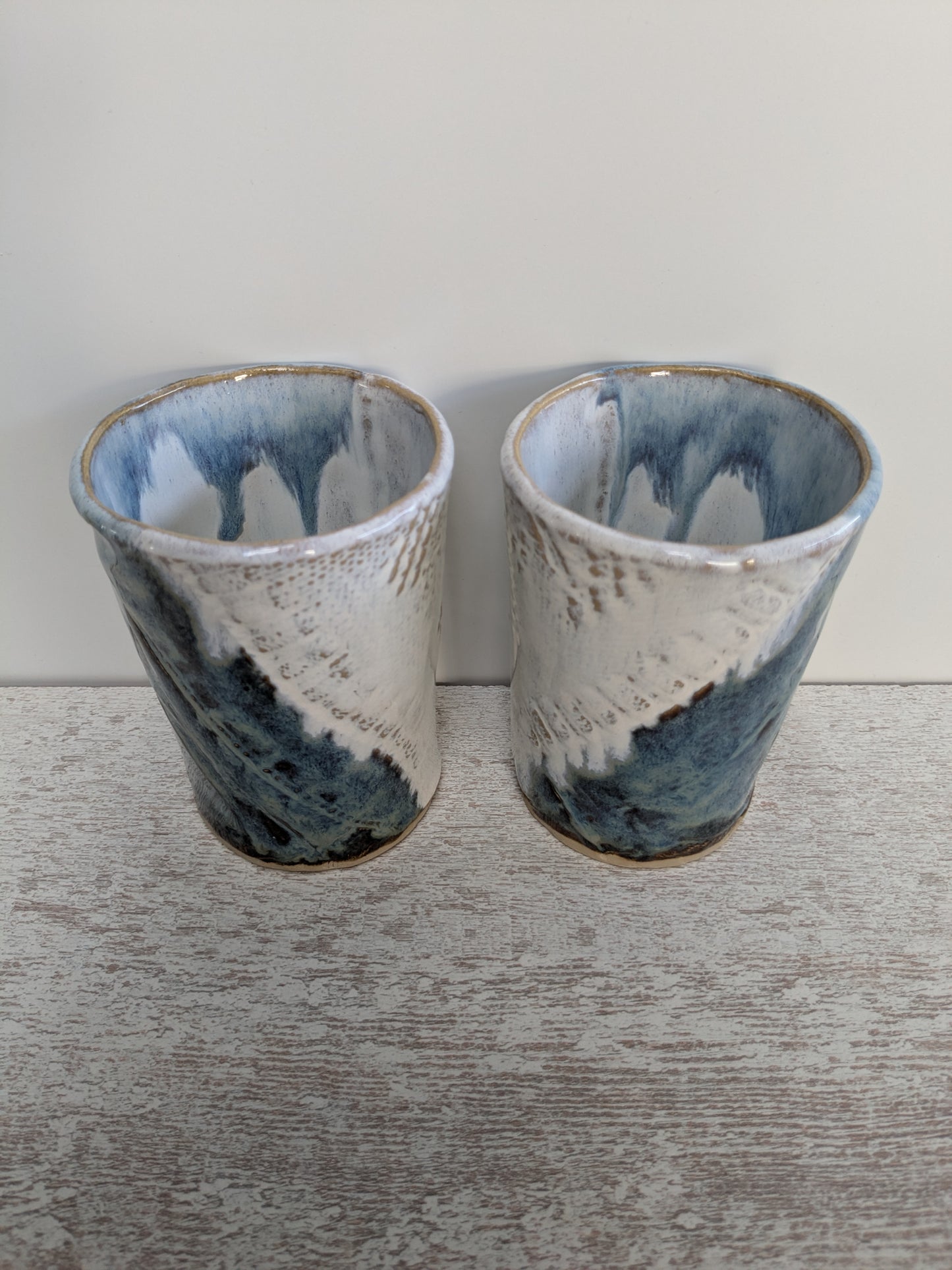 Denim-look bekers (set van twee)
