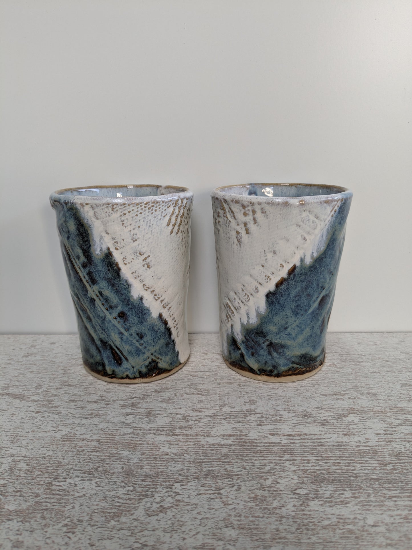 Denim-look bekers (set van twee)