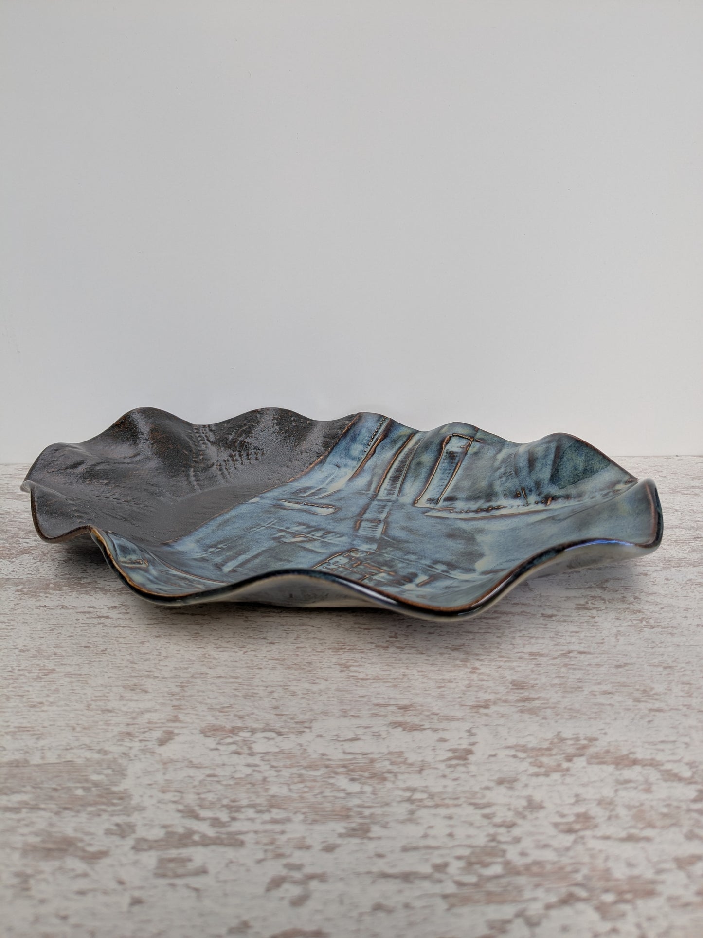 Unieke handgemaakte Denim-look decoratieve ovale fruitschaal
