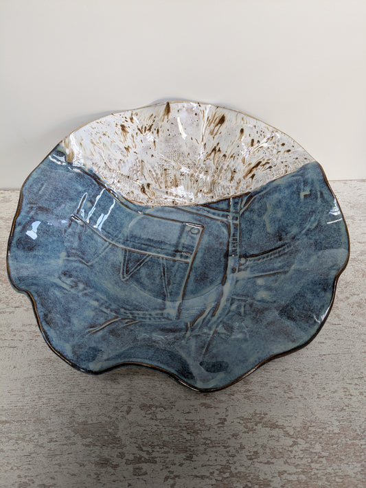 Unieke handgemaakte Denim-look decoratieve fruitschaal