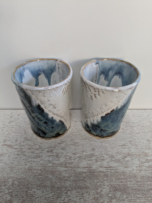 Denim-look bekers (set van twee)