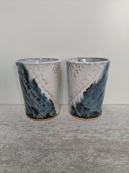 Denim-look bekers (set van twee)