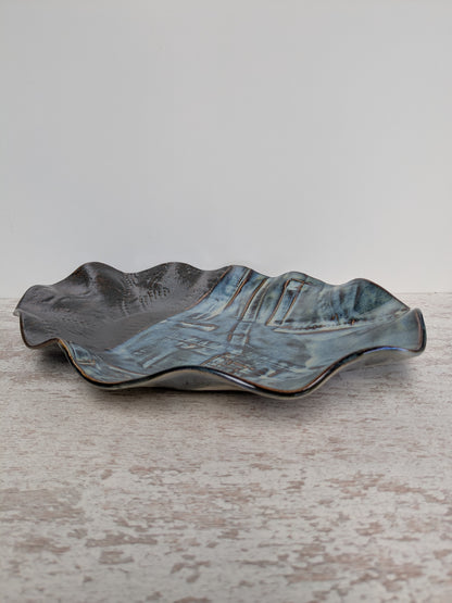 Unieke handgemaakte Denim-look decoratieve ovale fruitschaal